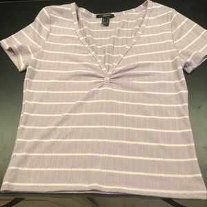 Forever 21 Lavender and White Striped Top